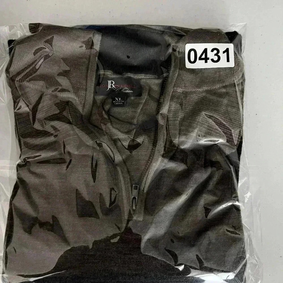 JR Collection NEW 100% Extra Fine Merino Wool Mens XL 1/4 Zip Ombre Sweater - Picture 15 of 16